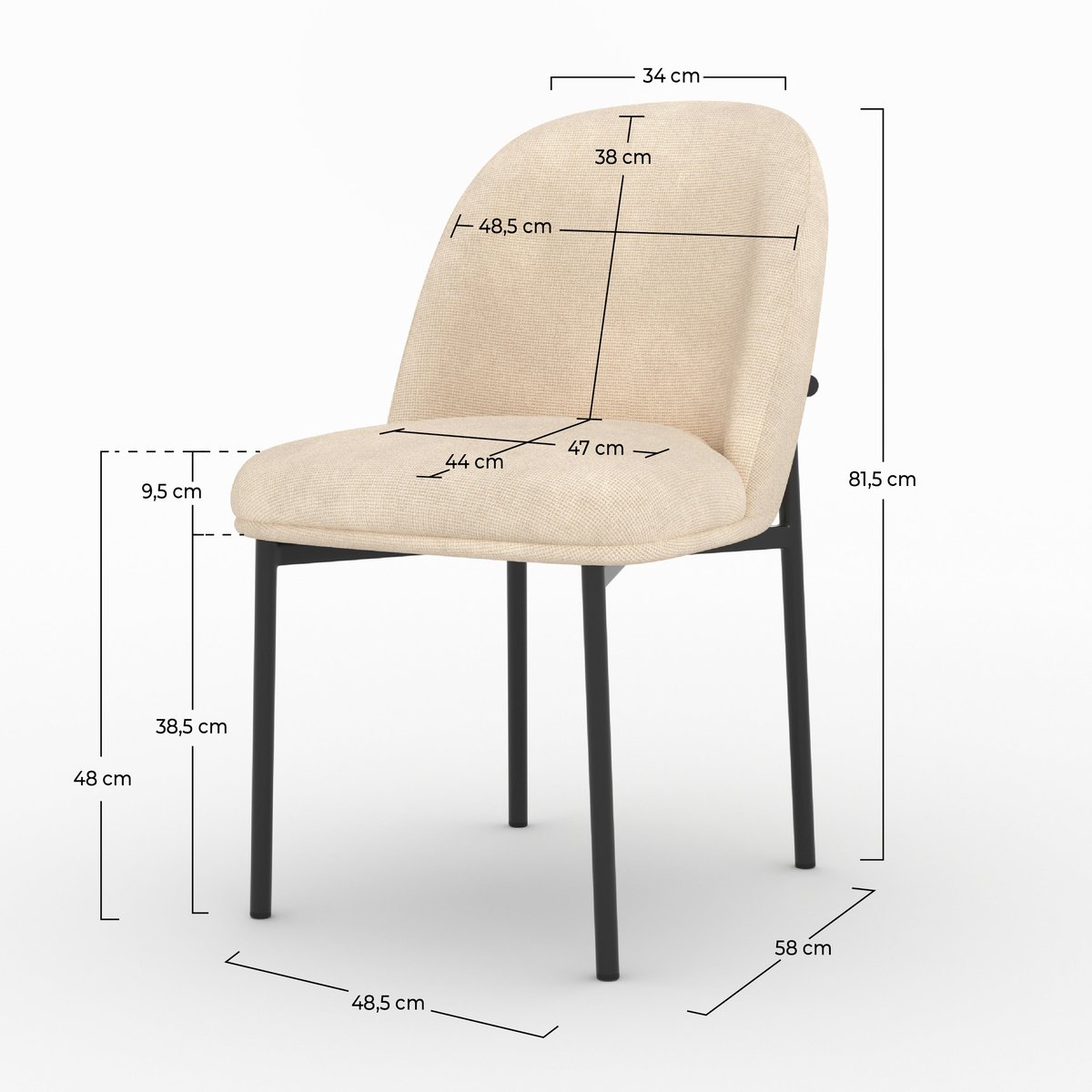 Chaises Noah - NOAH beige, MAISON PAVANE