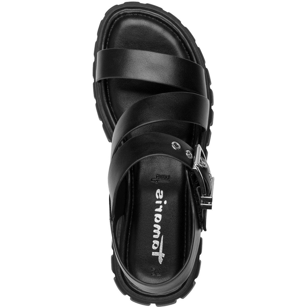 Sandales chunky compensées noir, TAMARIS