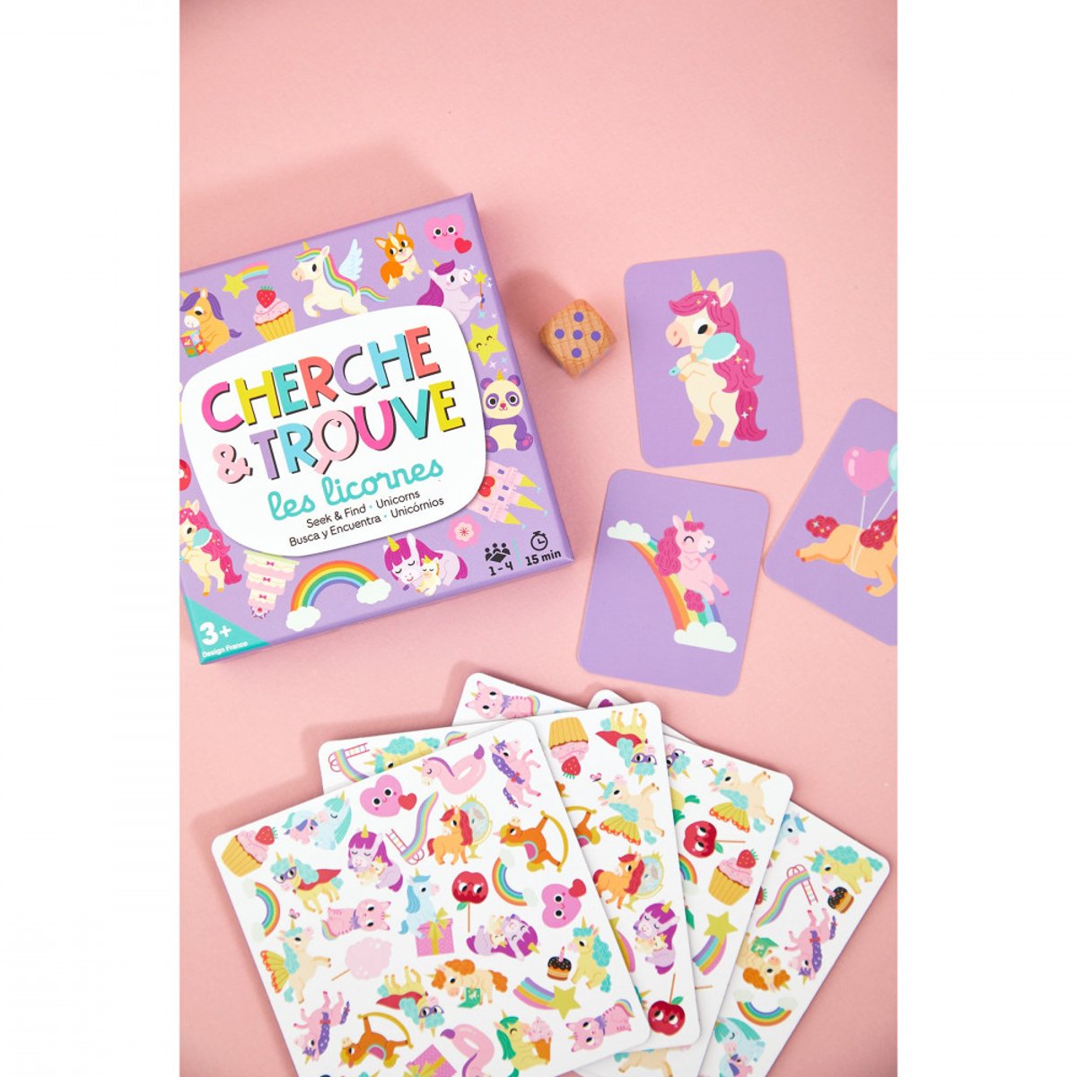 Jeu Éducatif Cherche Et Trouve Les Licornes couleur unique, JANOD