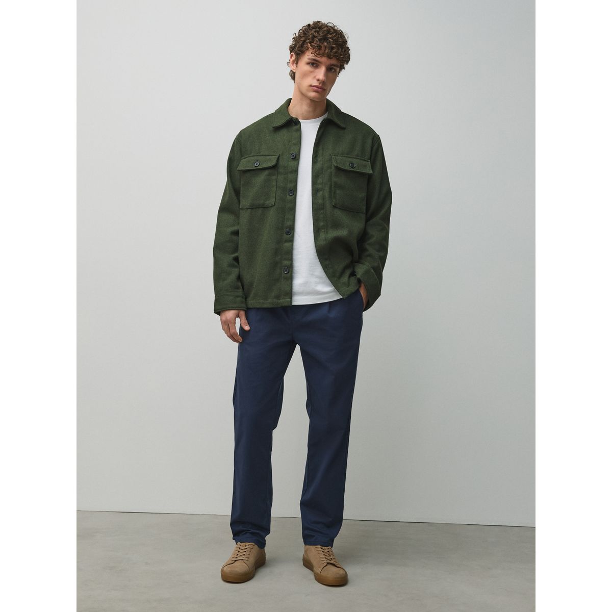 Pantalon chino stretch en coton majoritaire bleu marine, NEXT