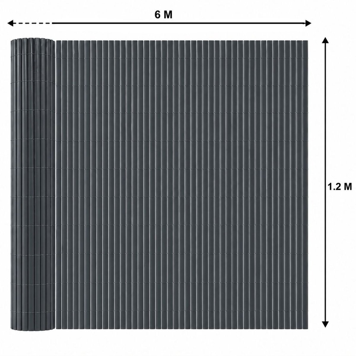 Lot de 2 canisses brise-vue occultantes en PVC gris, TOILINUX