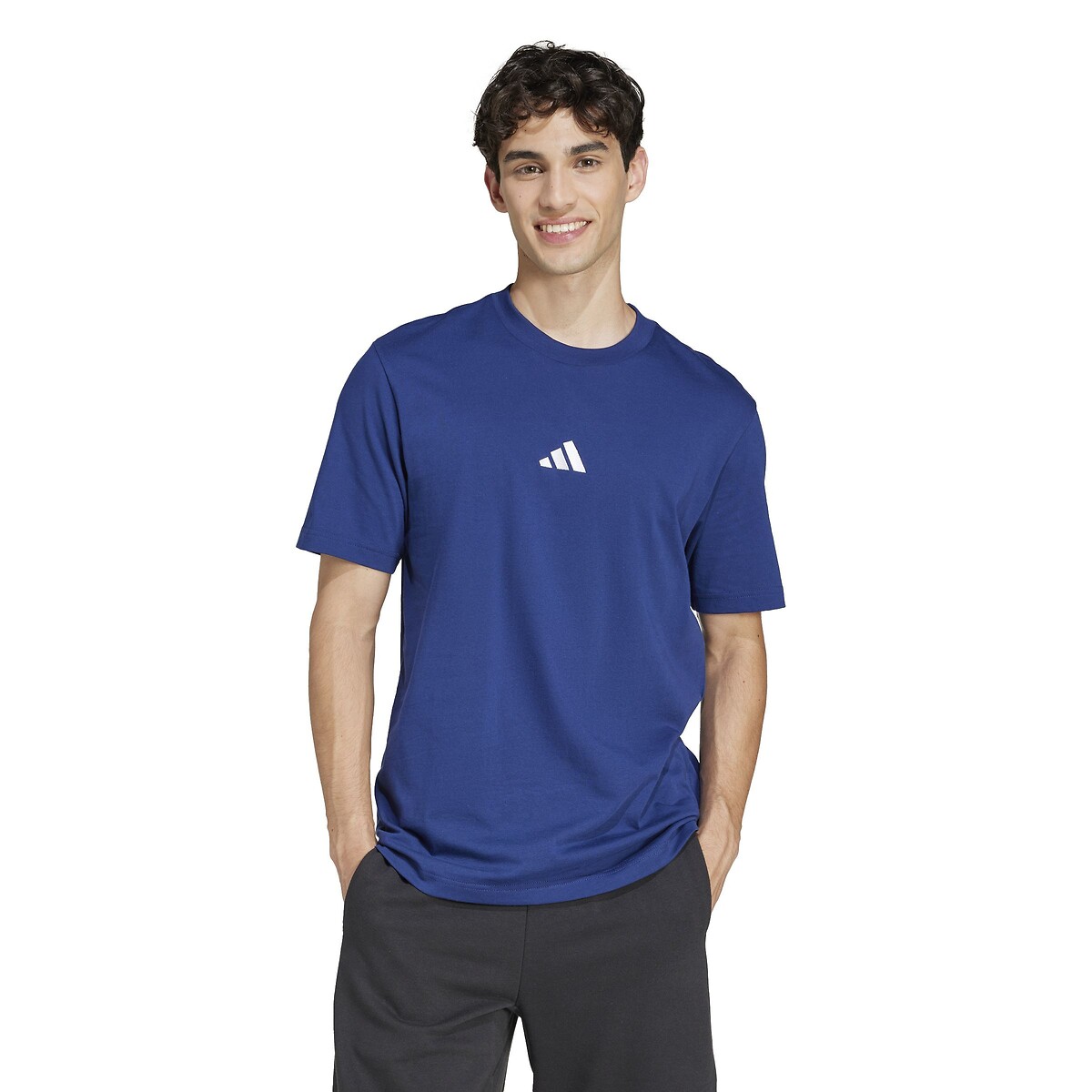 T-shirt manches courtes Essentiel petit logo bleu, ADIDAS SPORTSWEAR