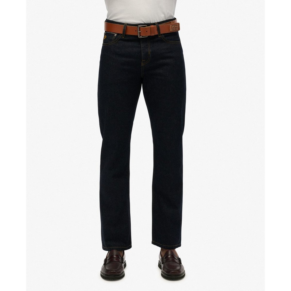 Jean The Merchant Store Coupe Droite crème multicolore, SUPERDRY