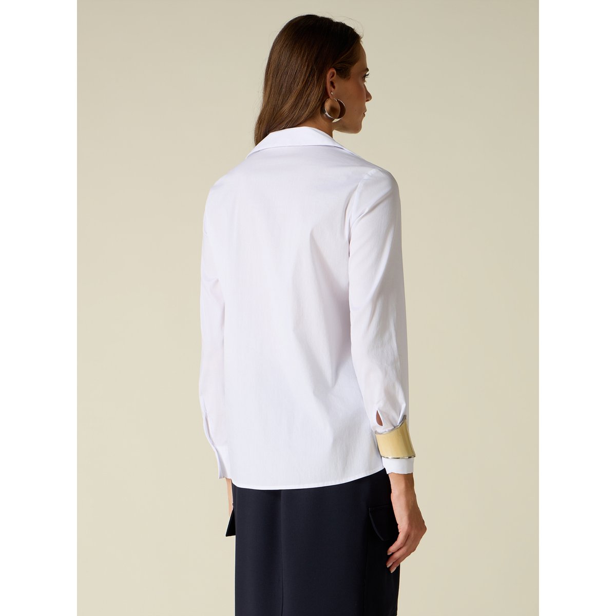 Chemise avec applications bijoux blanc, OLTRE