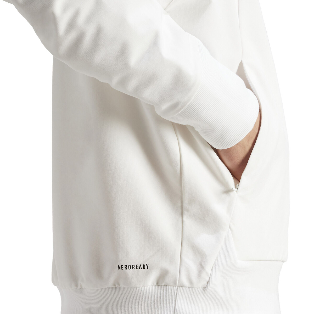 Sweat zippé à capuche ZNE blanc, ADIDAS SPORTSWEAR