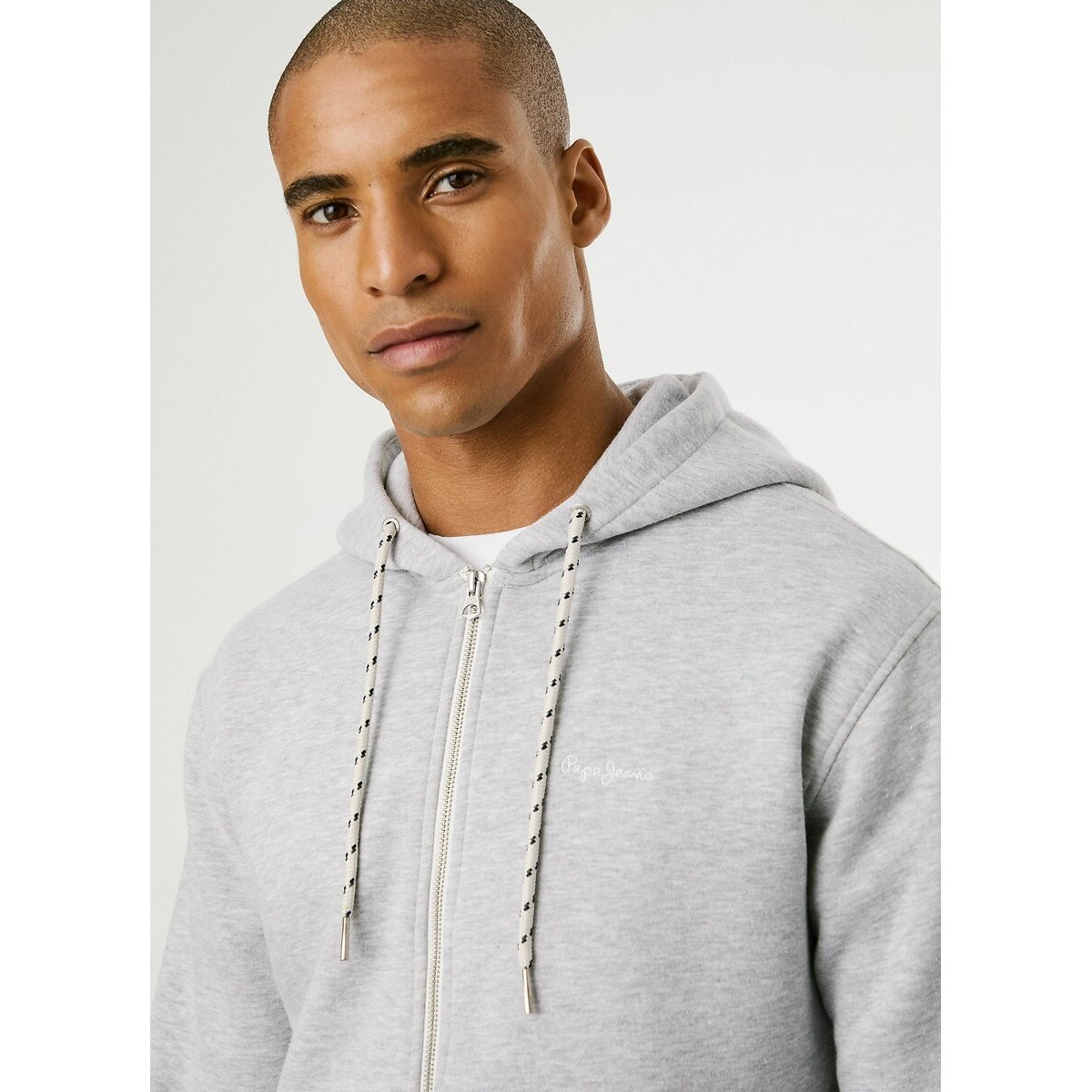 Sweat zippé à capuche Macbeth gris, PEPE JEANS