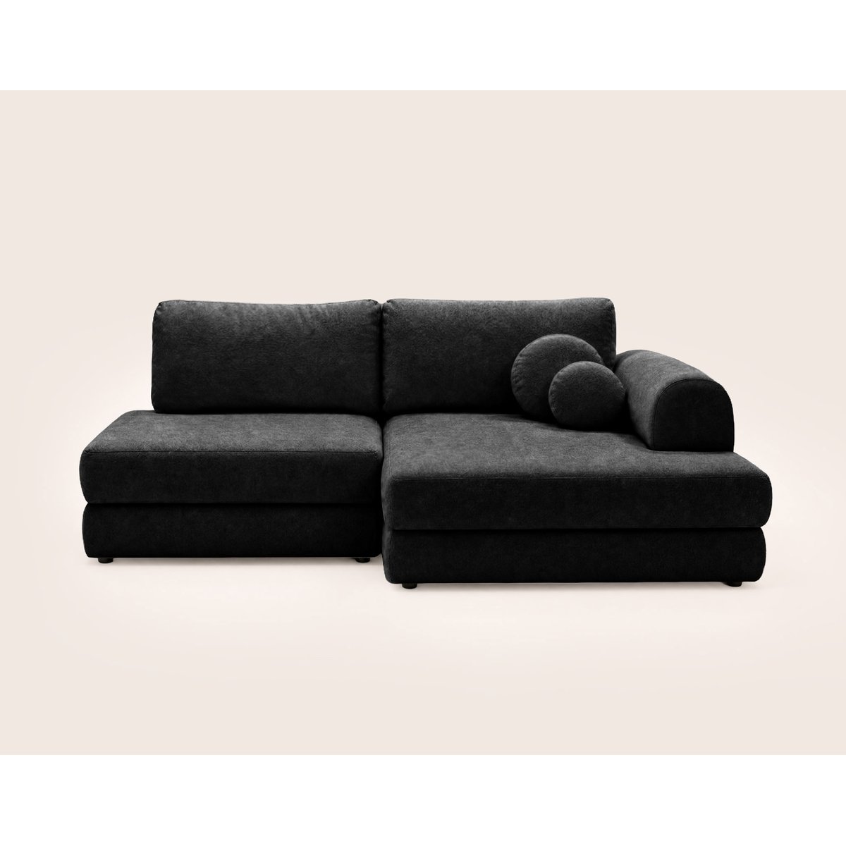 Canapé d'Angle Convertible 4 places - APRIL noir, BEST MOBILIER