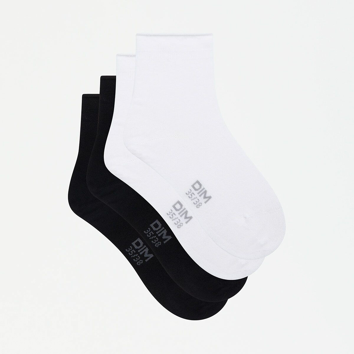 Lot de 2 socquettes modal noir/blanc, DIM
