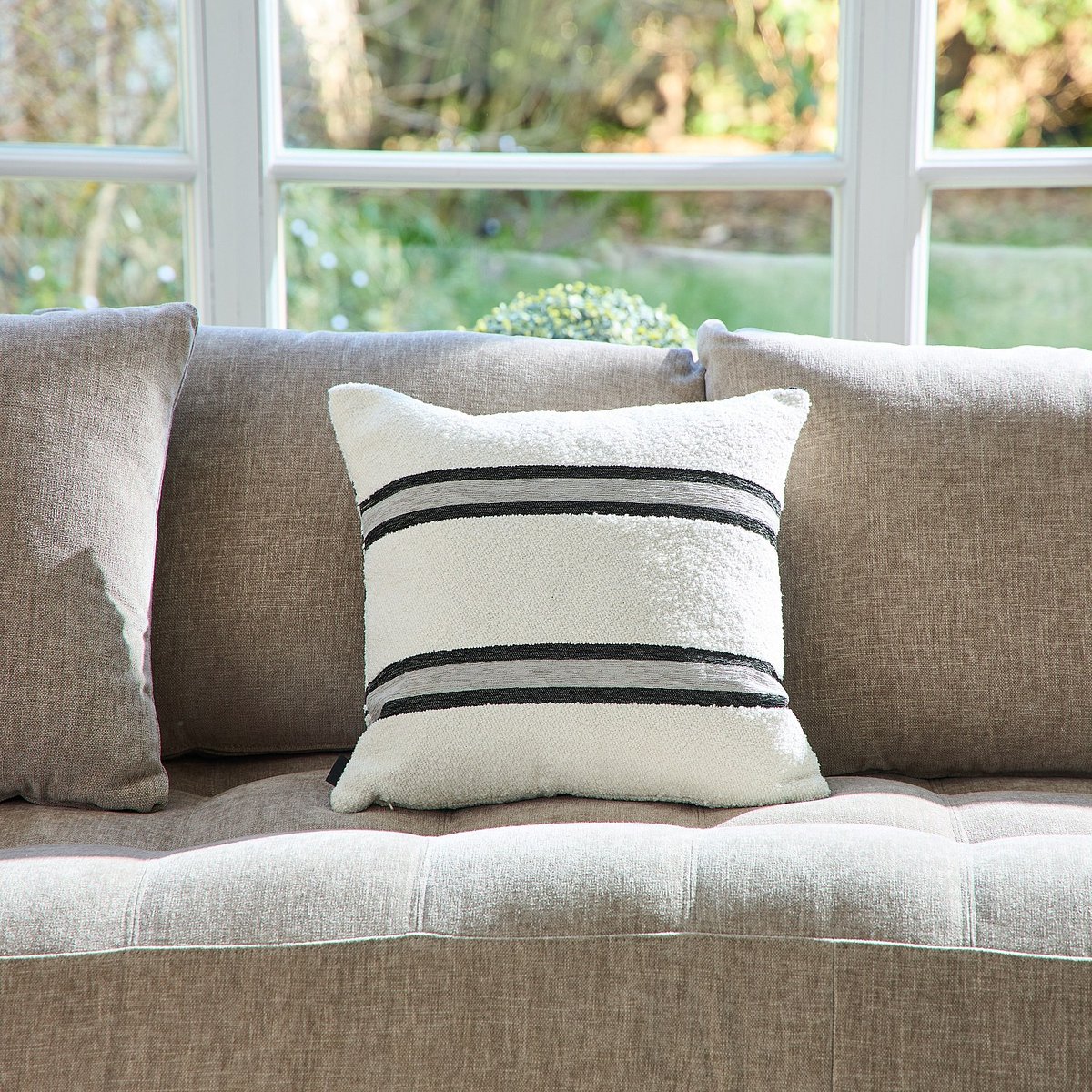 Coussin coton ARSENE gris, HABITAT