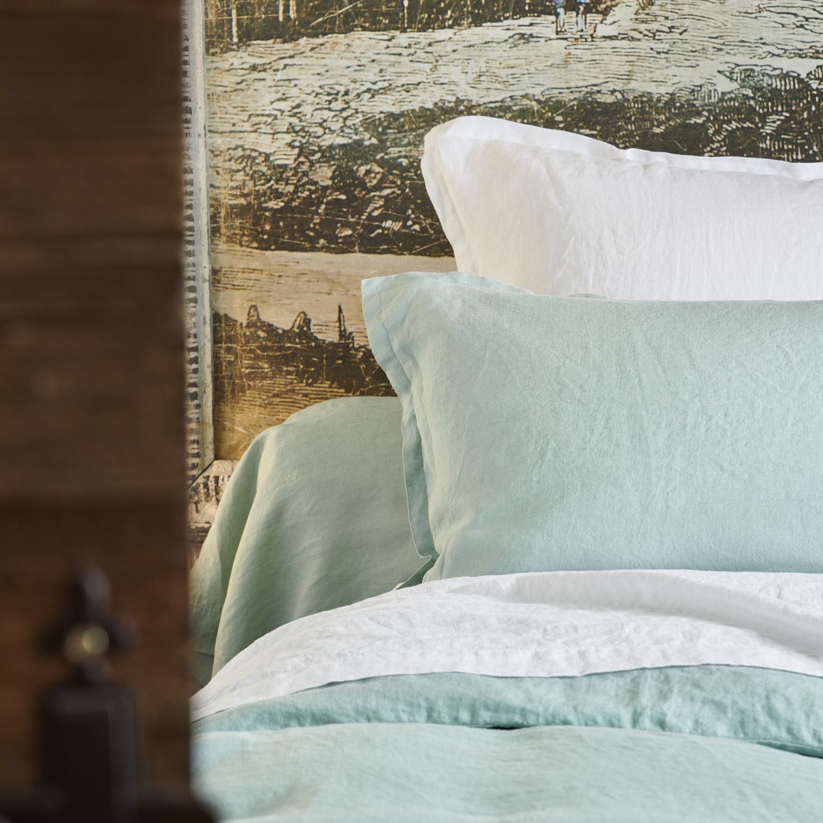 Drap Plat Uni - LIN LAVE blanc, TRADITION DES VOSGES
