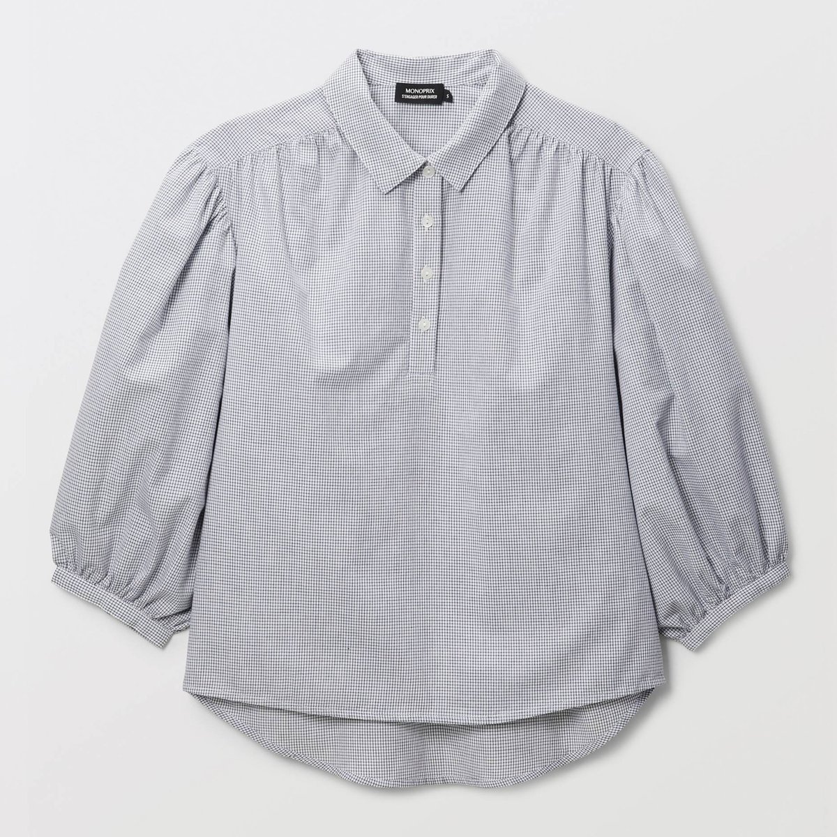 Chemise à carreaux en coton bio GOTS penombre, MONOPRIX