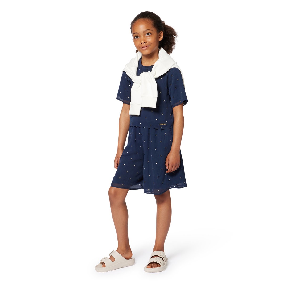Robe de cérémonie cloutée bleu cargo, MICHAEL KORS