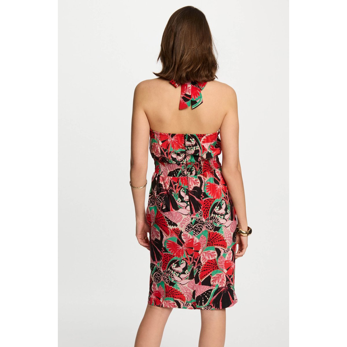 Robe ajustée imprimée multicolore, MORGAN