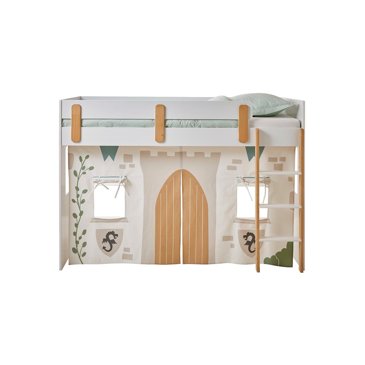 Tente de lit Chevalier pour lit mezzanine mi hauteur ligne Everest blanc, VERTBAUDET