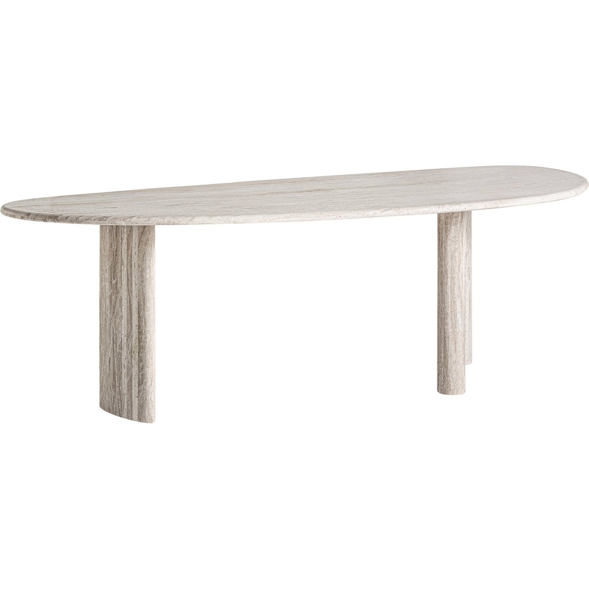 Table de salle à manger en travertin art déco blanc cassé marbré travertin, RECOLLECTION