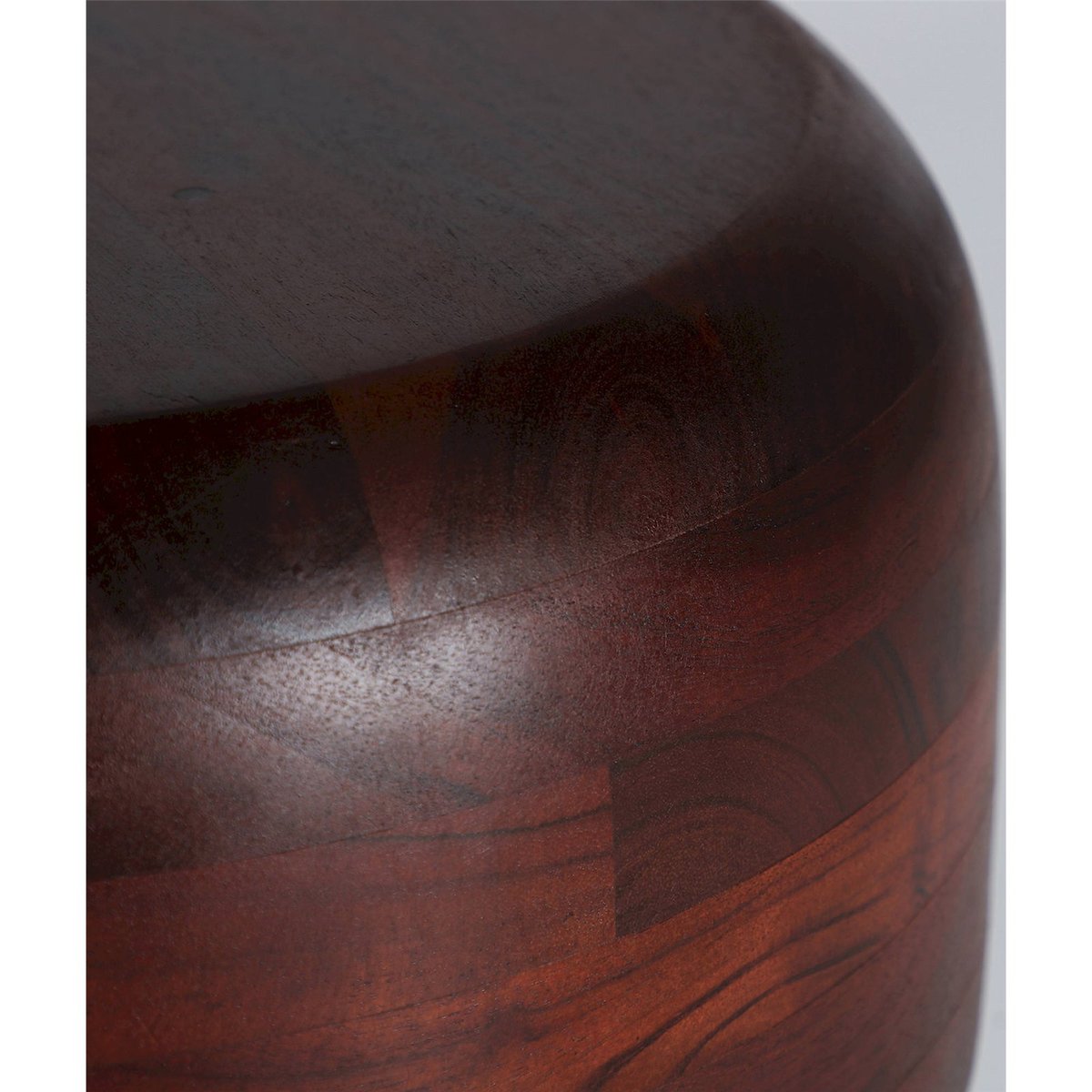 Table d'appoint ronde en fer et acacia chocolat bois d'acacia foncé, RECOLLECTION