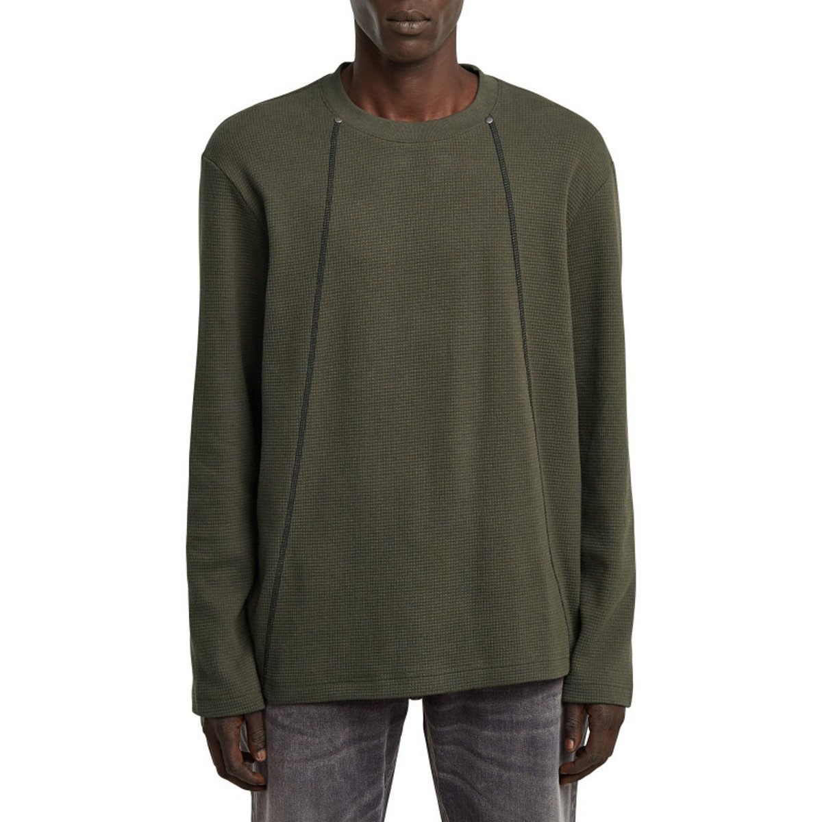 T-shirt en coton noir uni avec un col rond et une coupe droite gris, G-Star RAW