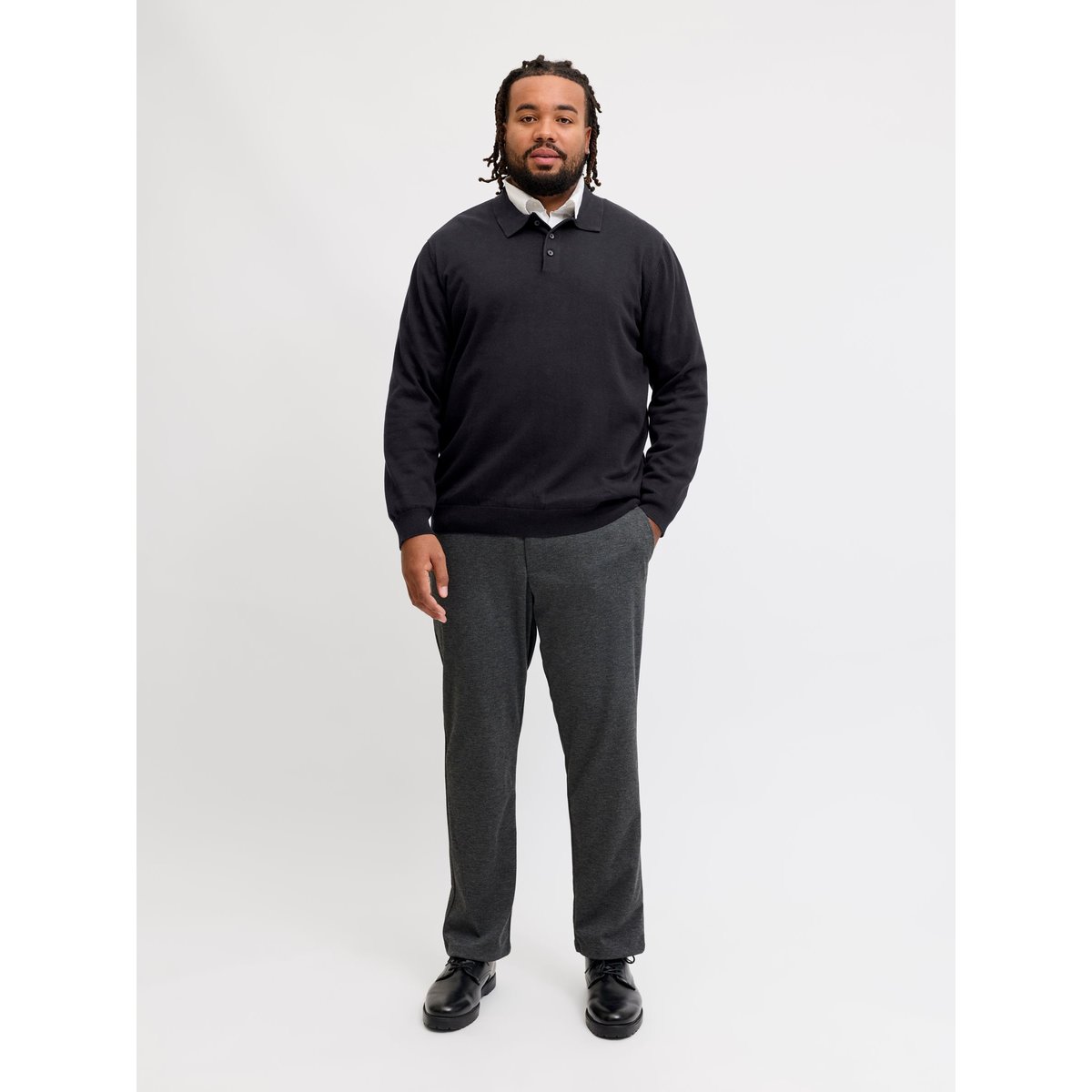 Polo Tricoté noire - black, JACK & JONES