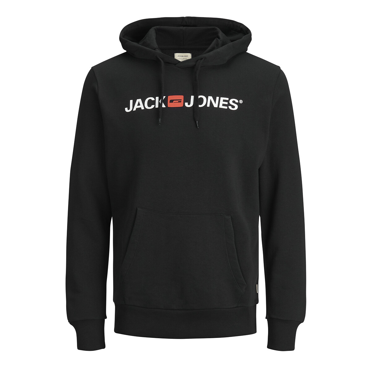 Sweat capuche fixe noir, JACK & JONES
