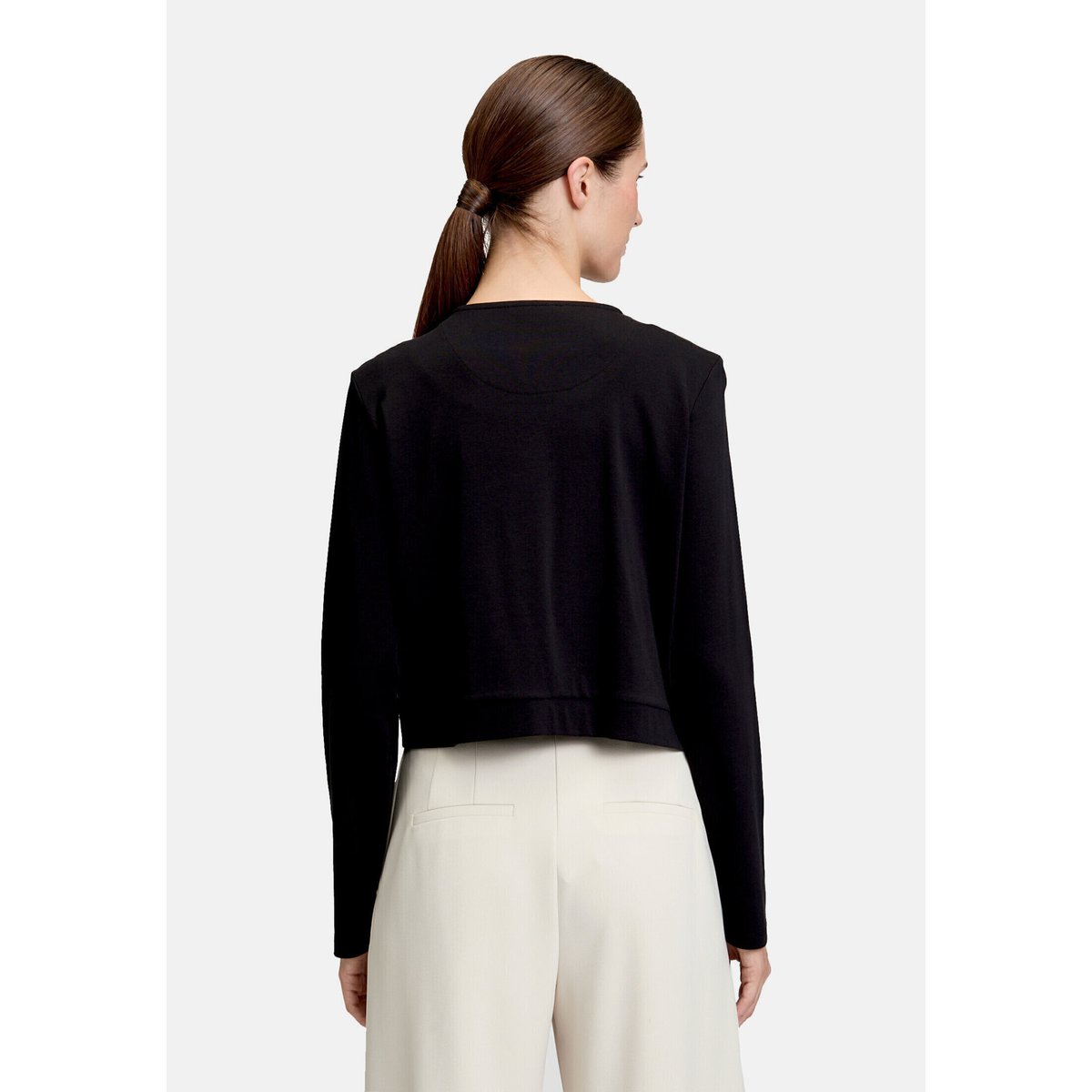 Cardigan façon t-shirt à encolure ronde noir, BETTY BARCLAY
