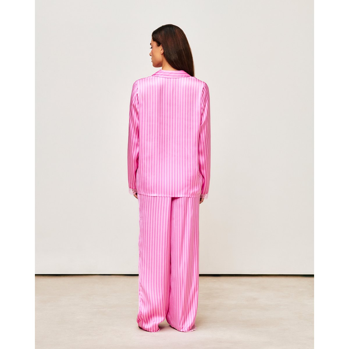 Chemise en satin à rayures AOPSATINIZ rose, UNDIZ