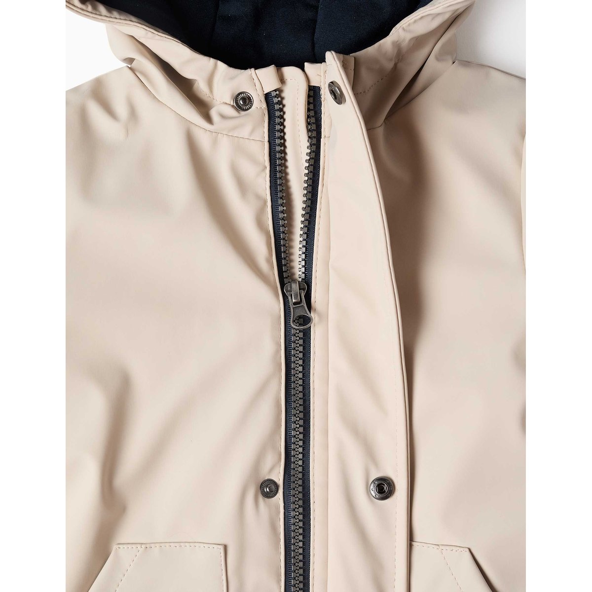 Parka rembourrée avec capuche et poches avant gris clair, ZIPPY