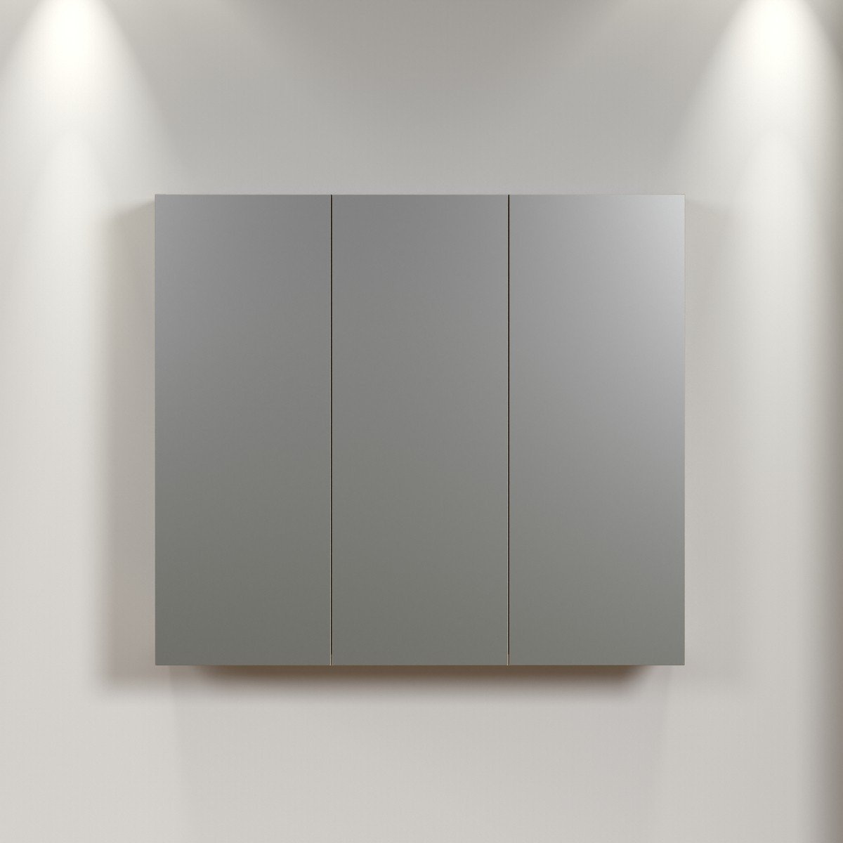 Armoire de toilette 3 portes miroir L90 cm - PUREBLISS gris anthracite, CALICOSY