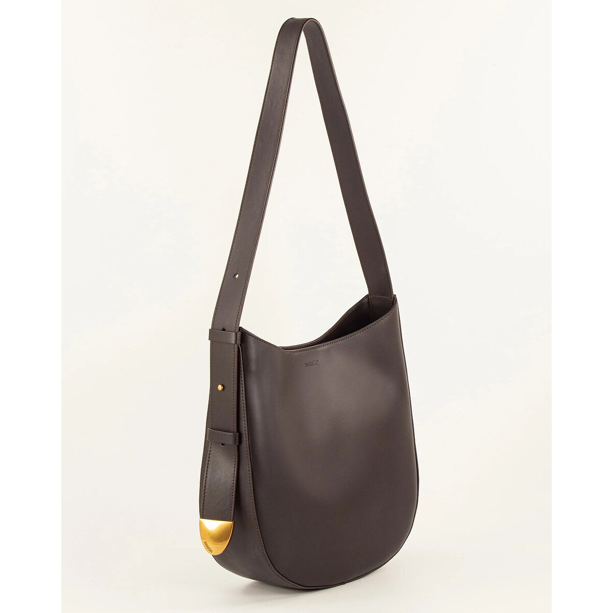 Grande Amo Leather Hobo Bag coffee, SESSUN