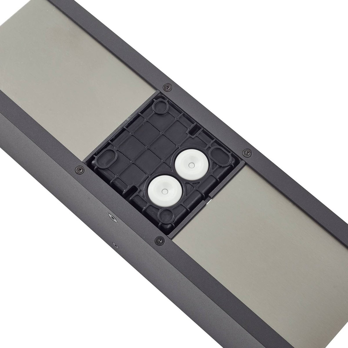 Applique extérieure en aluminium moderneLED noir, acier inoxydable, LUCANDE