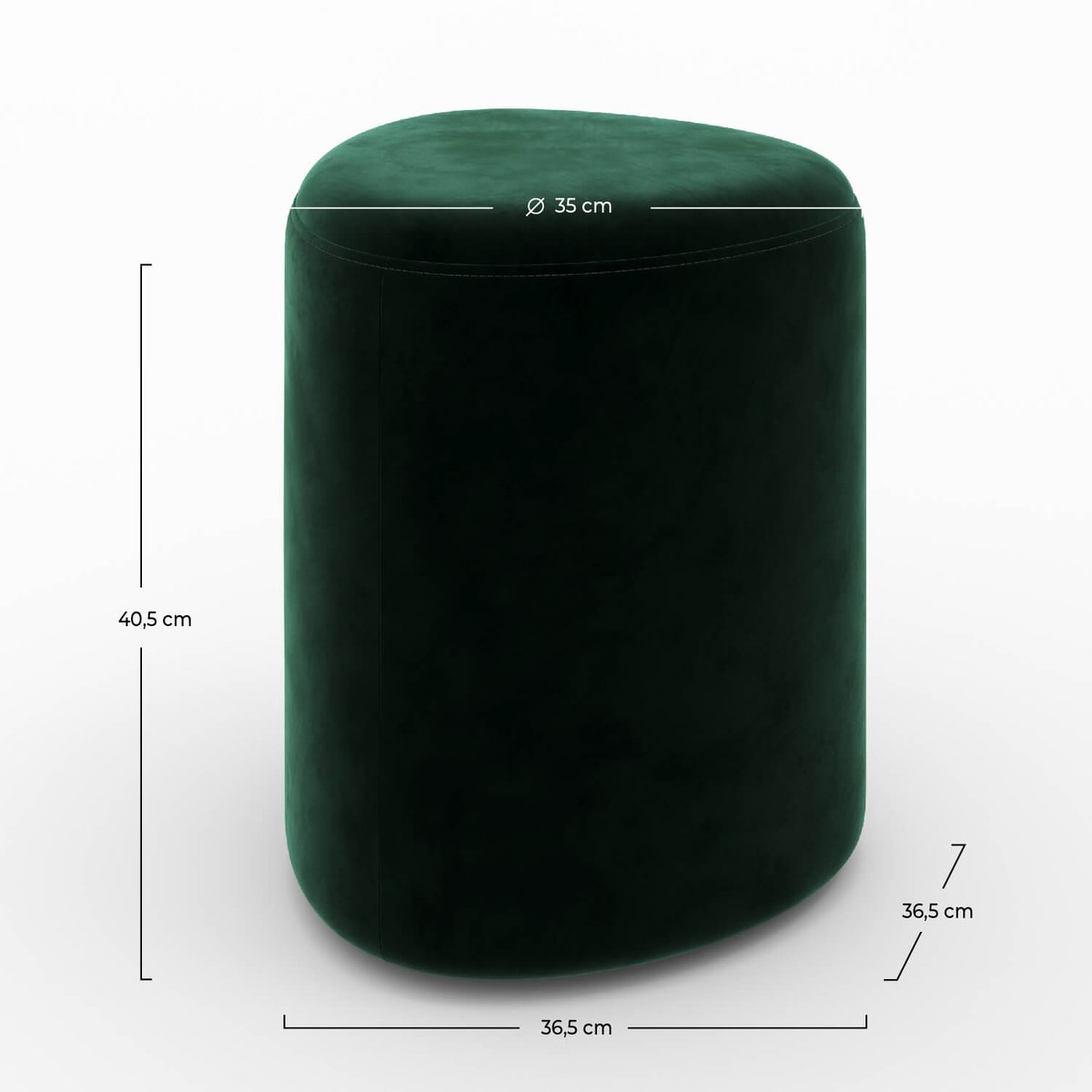 Pouf en velours - EMMY vert, MAISON PAVANE