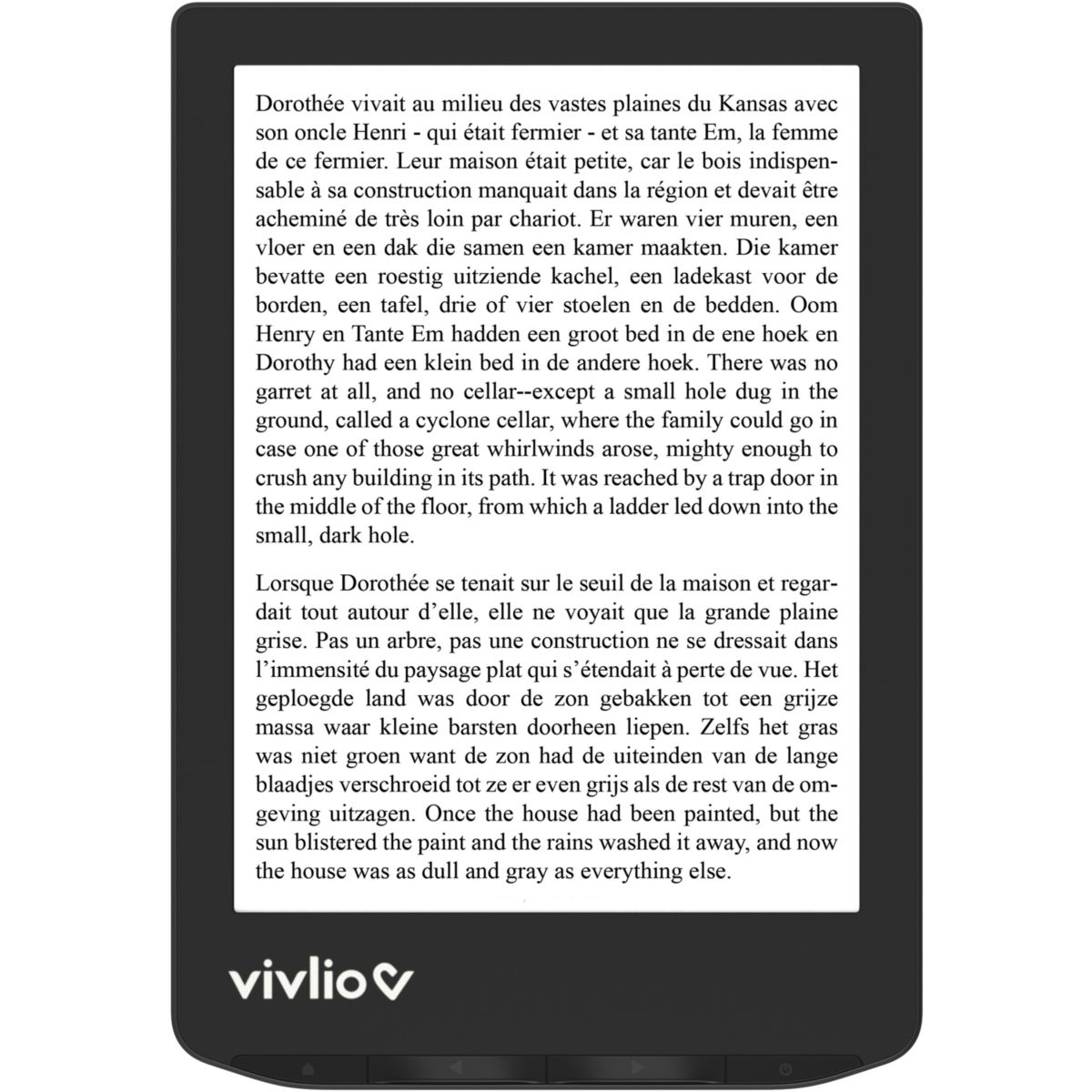 Liseuse eBook LIGHT Noire couleur unique, VIVLIO