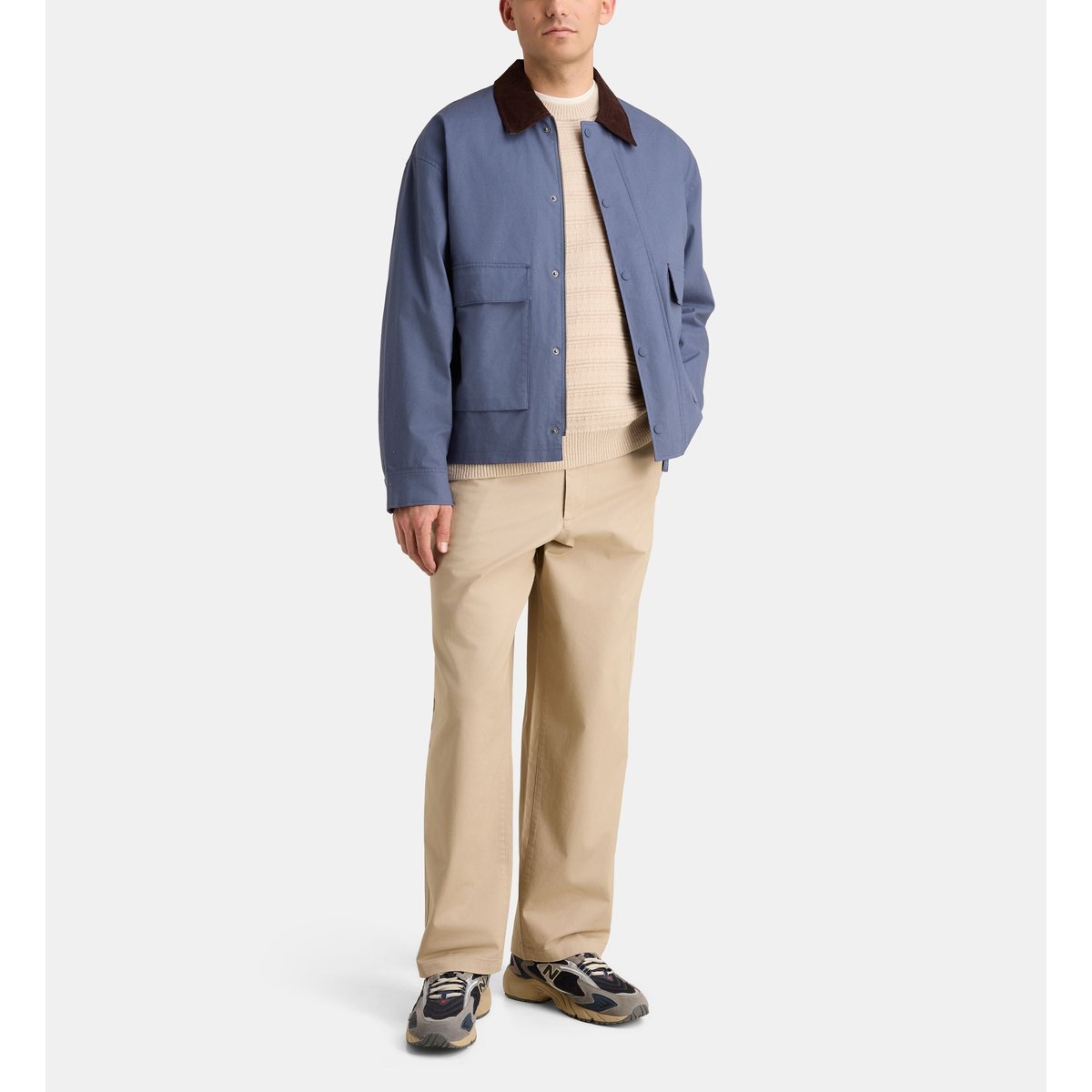 Blouson droit rarbo en coton déperlant bleu nuit, GALERIES LAFAYETTE