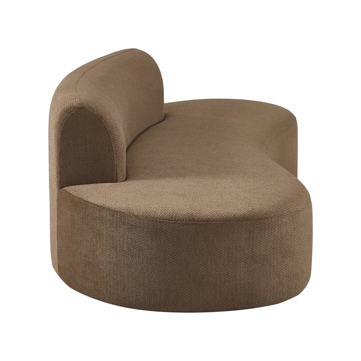 Canapé virgule compressé organique 3 places tissu chenille CURV blanc, SWEEEK