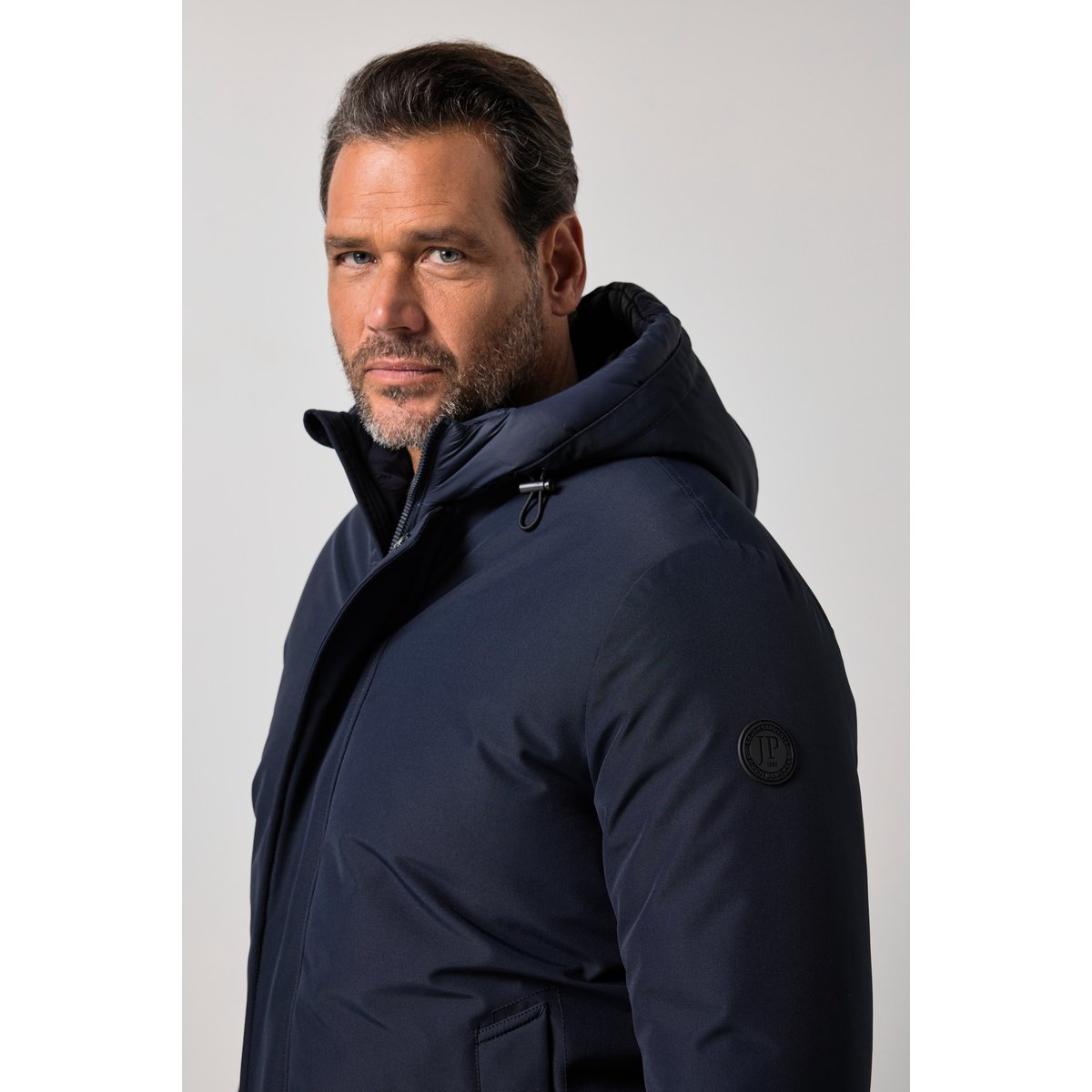 Veste, capuche, doublure chaude bleu marine, JP1880