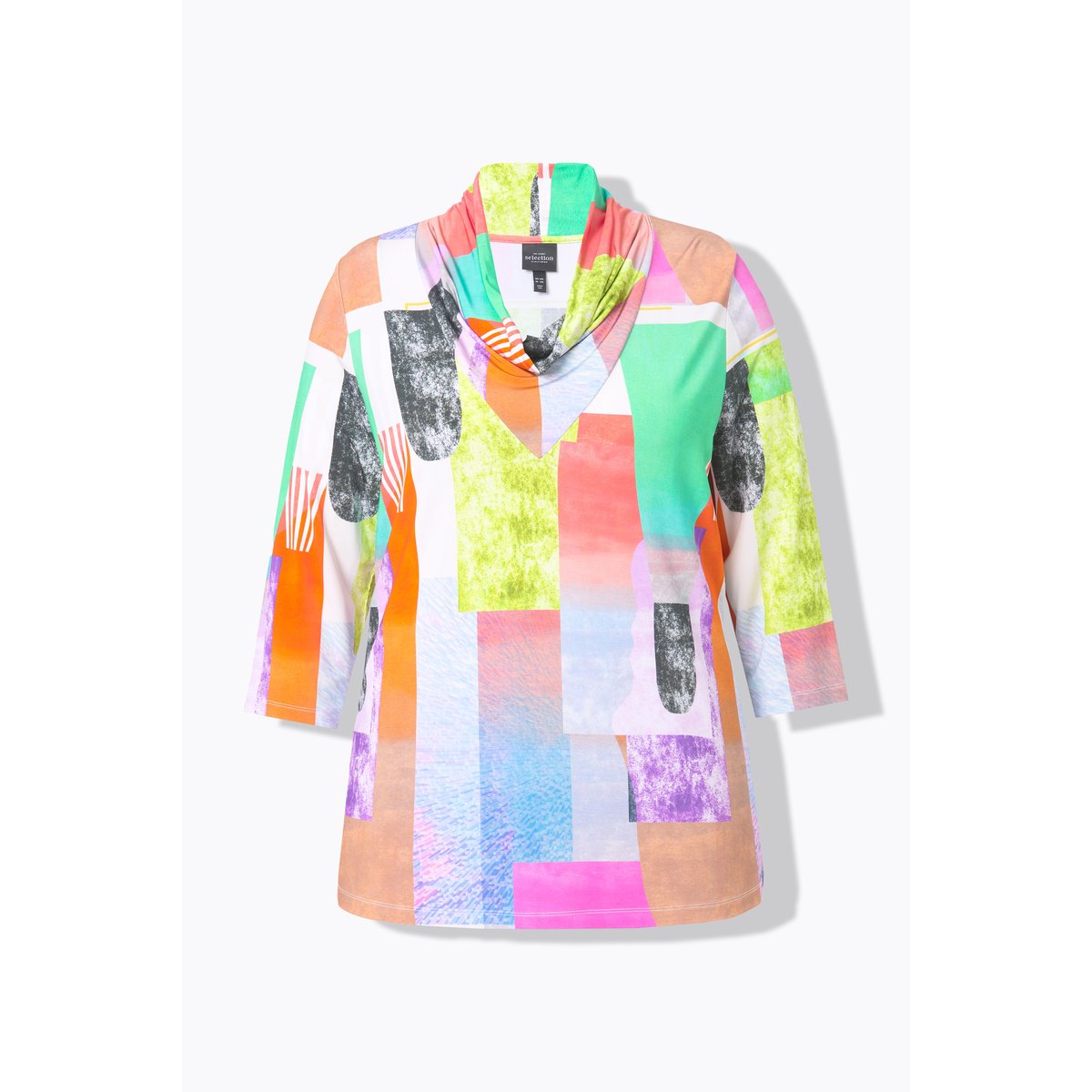 T-shirt en tissu fluide slinky avec imprimé blanc neige, ULLA POPKEN