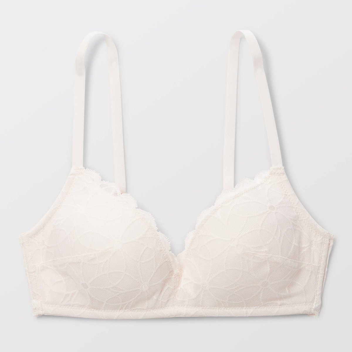 Soutien-gorge triangle paddé SELENA en dentelle poudre, MONOPRIX