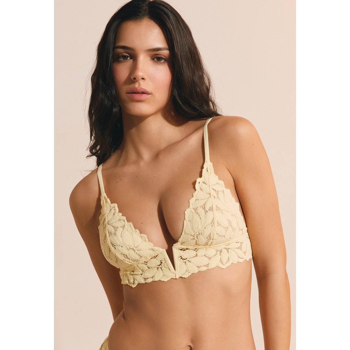 Soutien-gorge triangle avec dentelle CELESTE vanille, ETAM