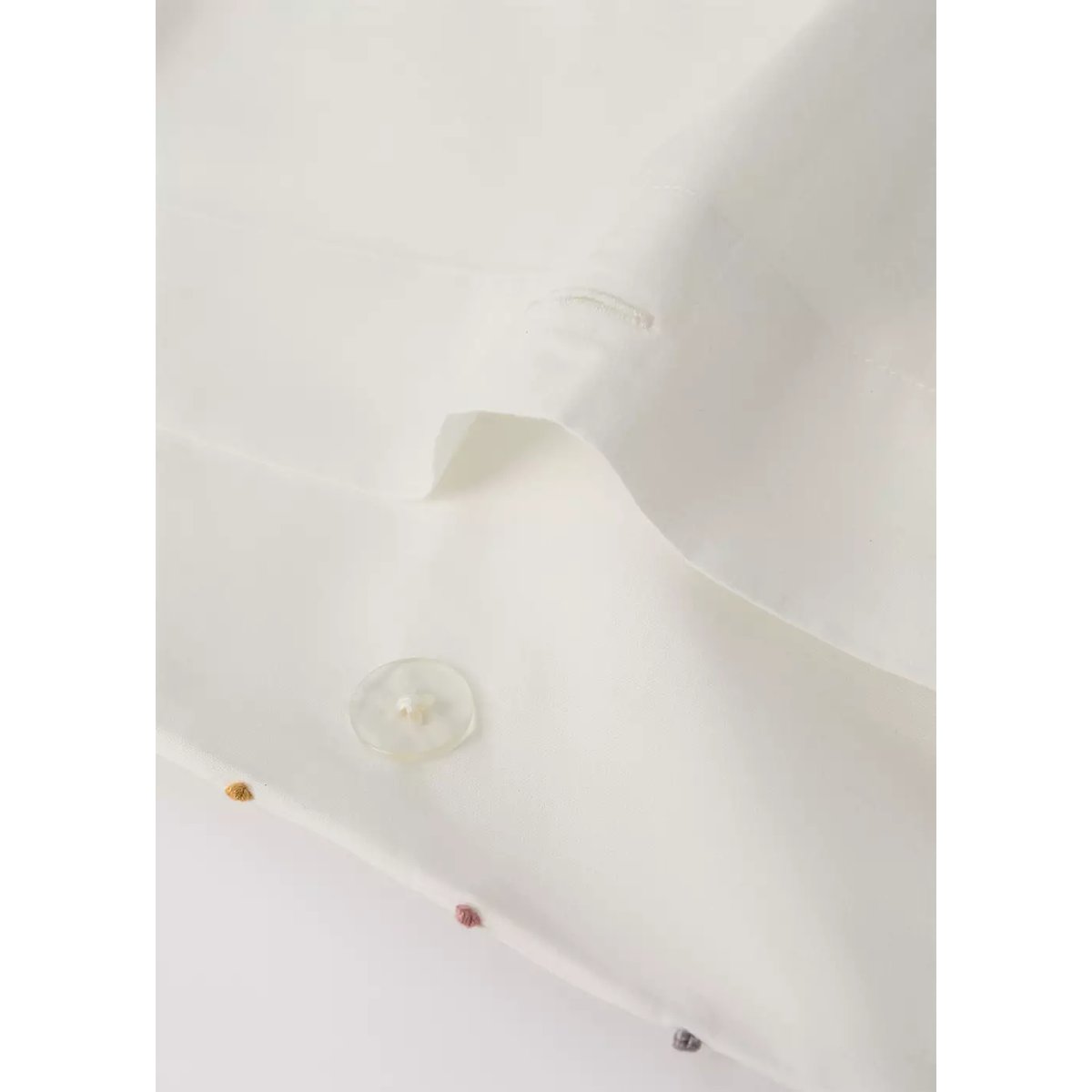 Housse de couette berceau 100 % coton brodée blanc cassé, MANGO HOME
