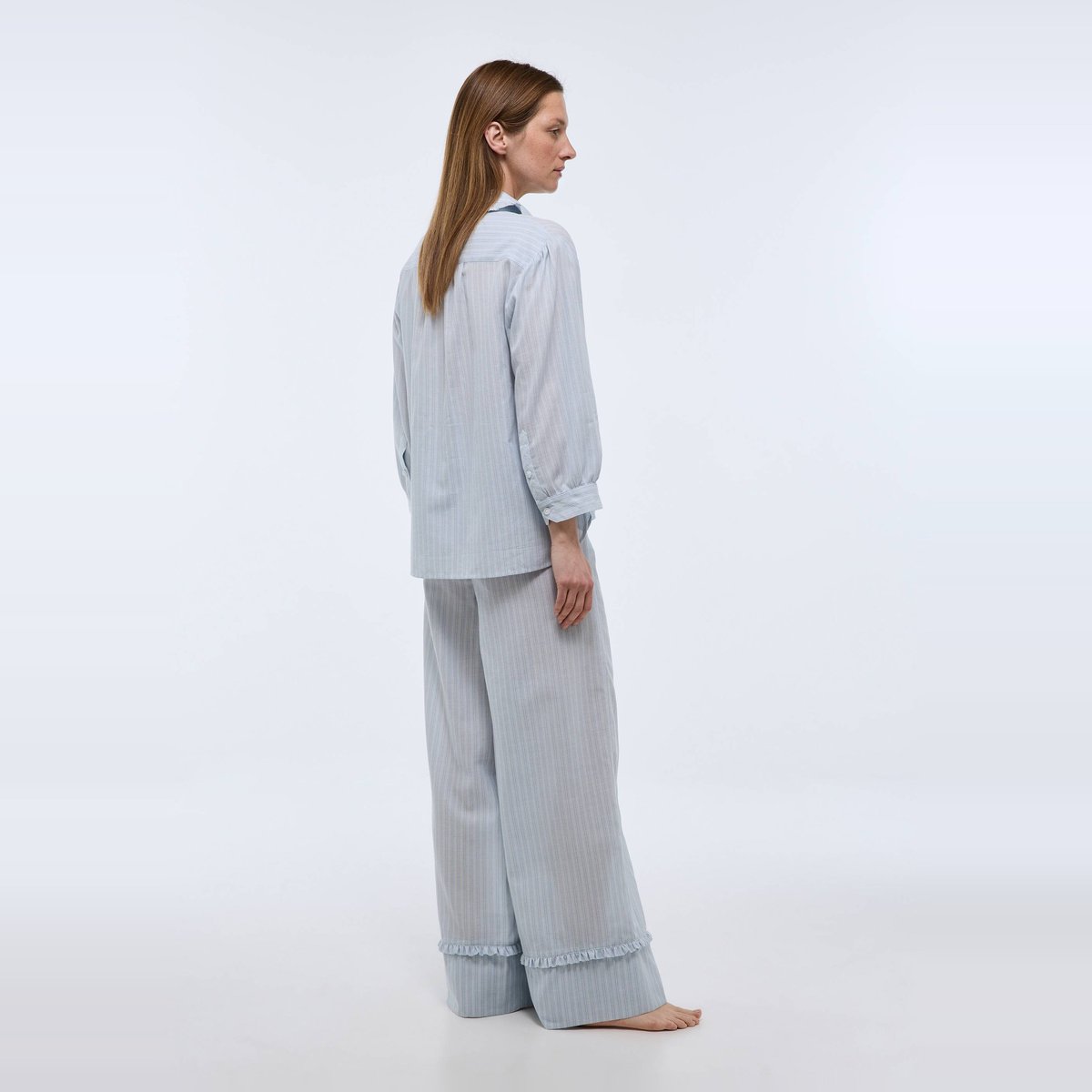 Pantalon rayé en coton bio GOTS serenite, MONOPRIX