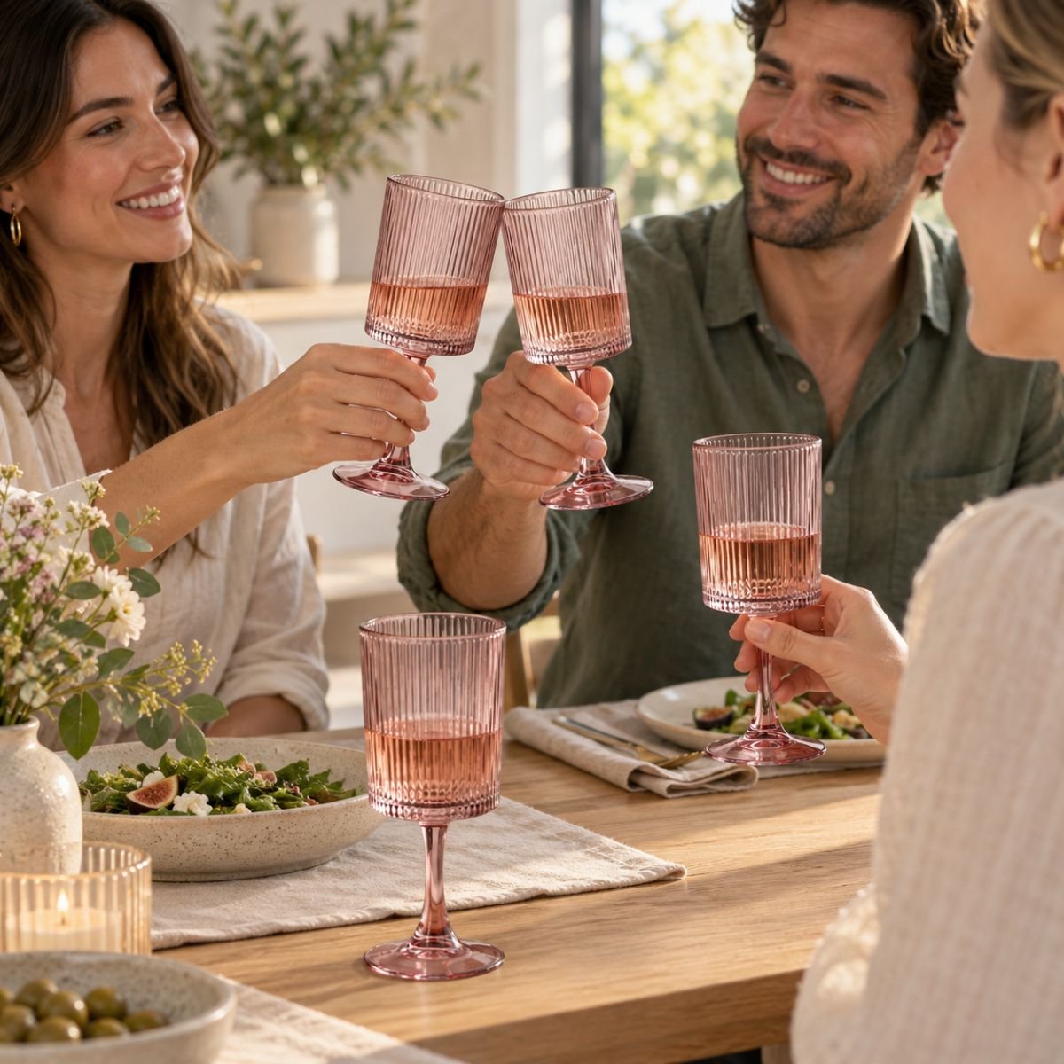 Verre à vin GRIGIO rose, MICA DECORATIONS