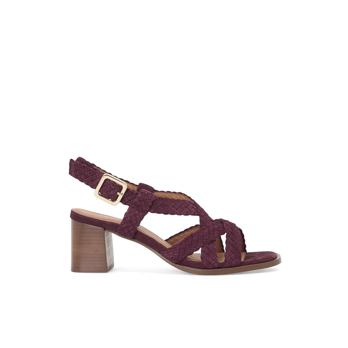 Sandale À Talon en cuir NATOU prune, MELLOW YELLOW