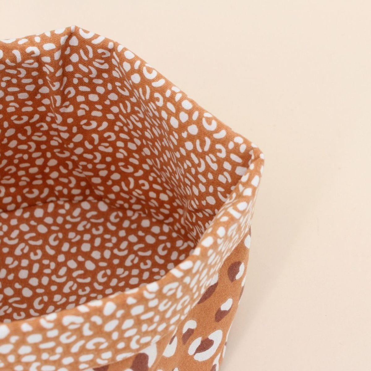 Lot de 2 panières imprimé léopard orange, ORNAMI