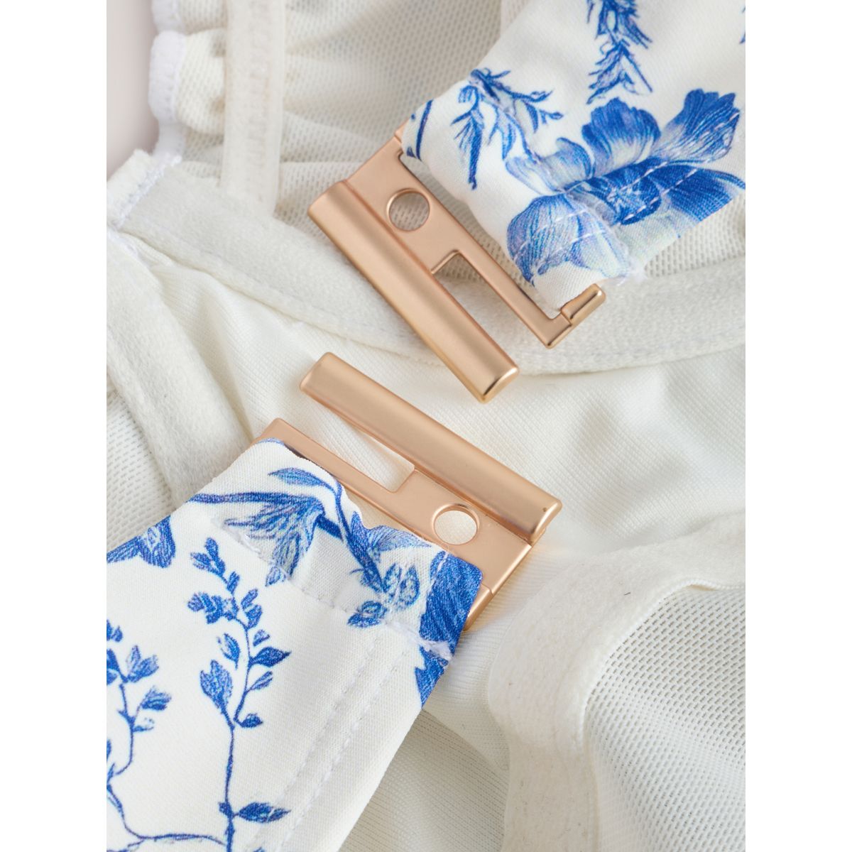Maillot bain gainant non rembourré dd+ crème/bleu à petits motifs floraux, NEXT