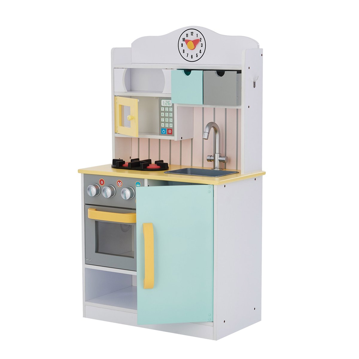 Cuisine Enfant avec four, évier et jeux, Bois, FLORENCE blanc, TEAMSON KIDS