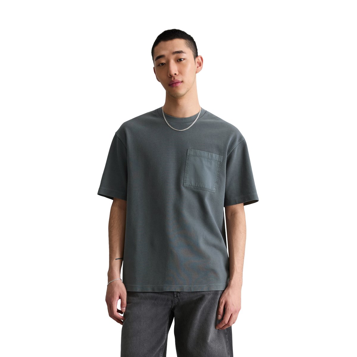 T-shirt relaxed en coton bio finement rainuré bleu foncé, MARC O’POLO DENIM
