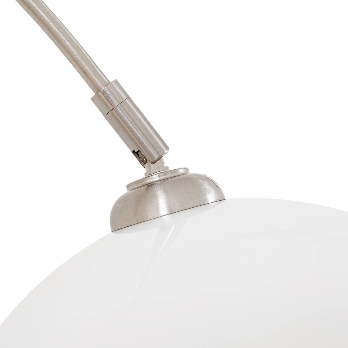 Lampadaire en métal moderne, Alverton blanc, nickel, LINDBY