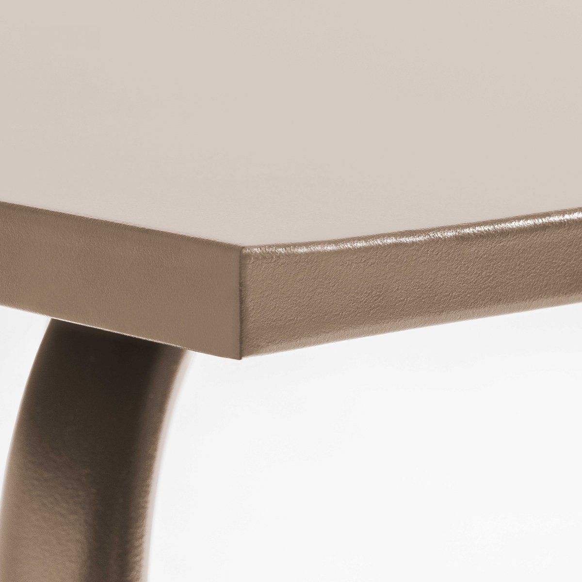 Table de jardin rectangle en métal 6 places, PALAVAS taupe, OVIALA