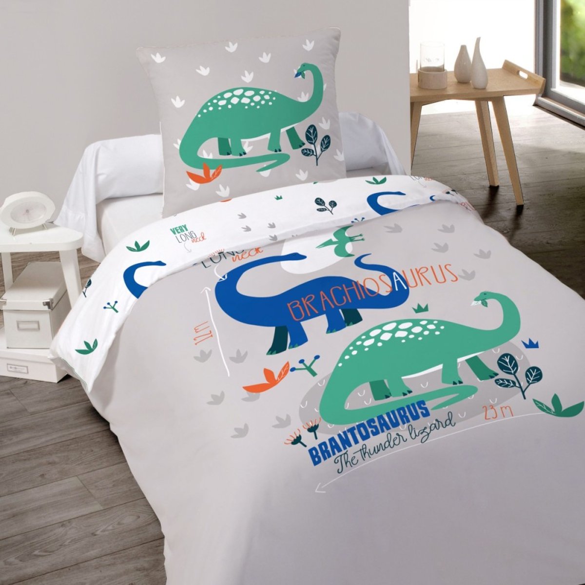 Housse de couette 140x200 BRACHIO + taie 100% coton 52 fils color, DECORATIE