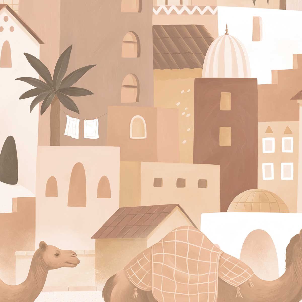 Papier peint aventure chambre garçon - La Cité des Sables autres, HEXOA
