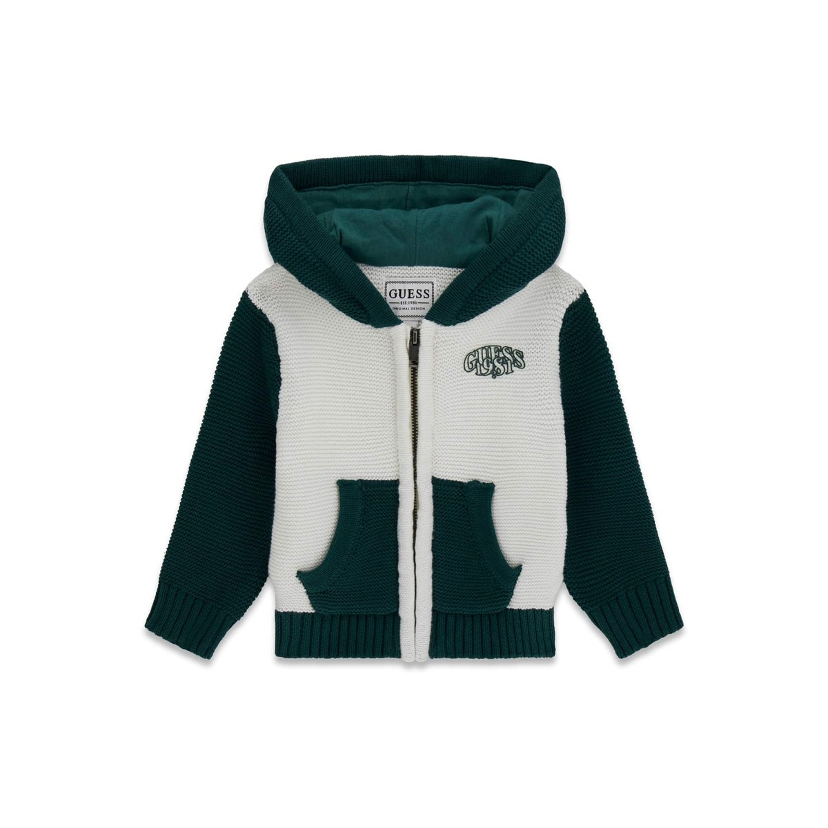 Sweat À Capuche Avec Logo Brodé vert multi, GUESS KIDS